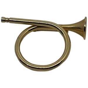 Gold-Tone Musical Horn Pin 1"L x 1.5"W